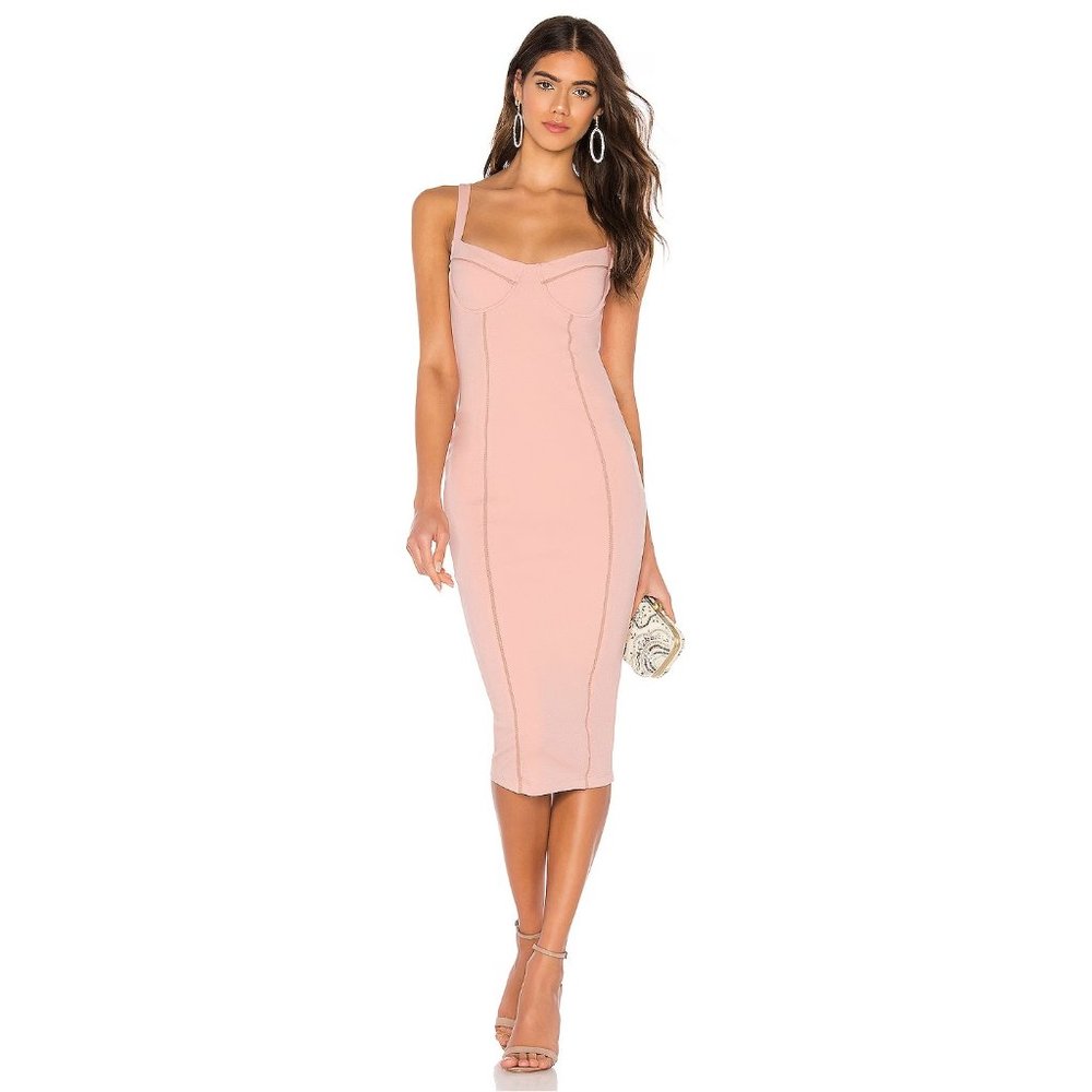Nookie Chicago Midi Dress / Size XS / Blush Revolve Bra Cup Tight NWT